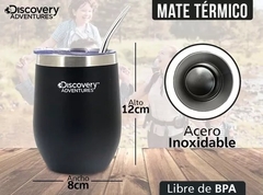 MATE ACERO DISCOVERY 13677E NEGRO C/BOMBILLA 350ML