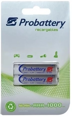Pack x2 pilas recargables AAA Probattery 1000 mah
