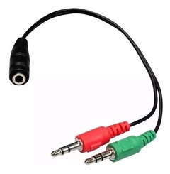 Adaptador audio 1 plug hembra a 2 jack 3.5 macho