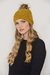 Q402 GORRO TEJIDO CON POMPÓN SIMIL PIEL 100% Acrílico - tienda online