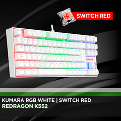 Redragon K552 Kumara RGB White Switch Red