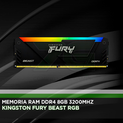 MEMORIA RAM KINGSTON FURY BEAST RGB DDR4 8GB 3200MHZ