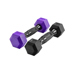 DUMBBELLS MANCUERNA HEXAGONAL CAUCHO COLOR 1 KG PROYEC