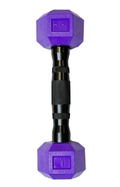 DUMBBELLS MANCUERNA HEXAGONAL CAUCHO COLOR 1 KG PROYEC en internet