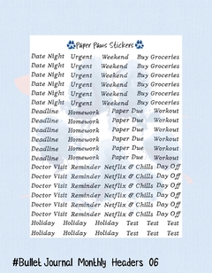 Bullet Journal Monthly Headers 06 (Tamanho A5)