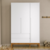 Roupeiro 3 portas Nature Clean Branco / Eco Wood - Matic Móveis - comprar online