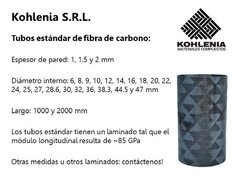 Tubo fibra de carbono D28.6x32.6 mm x L2000 mm - comprar online