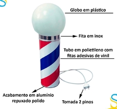 Barber Pole Luminária Interna de Barbearia 40cm - comprar online