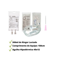 Fluidoterapia Ringer Lactato 500ml com Equipo e Agulha 40x12 - comprar online