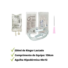 Kit Fluidoterapia Ringer Lac 250ml + Equipo + Agulha 40x12 - comprar online