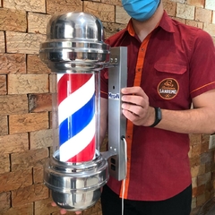 Barber Pole Poste de Barbeiro Sem Globo Gira e Acende 55cm Megan - loja online