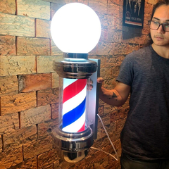 Barber Pole Poste de Barbeiro Com Globo Gira e Acende 65cm Megan - loja online