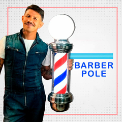 Barber Pole Poste de Barbeiro Com Globo Gira e Acende 75cm Megan - loja online