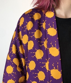 Kimono GOTAS ROXO - FOLKSY