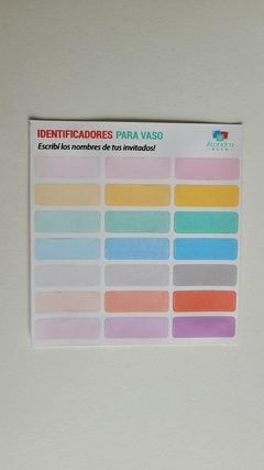 Identificador para vasos colores