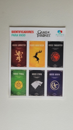 Identificador para vasos GAMES OF TRONES