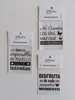 Stickers frases fondo transparente x3