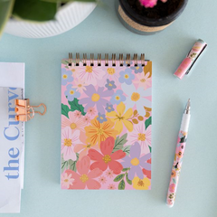 Cuaderno A6 Flores Rosa
