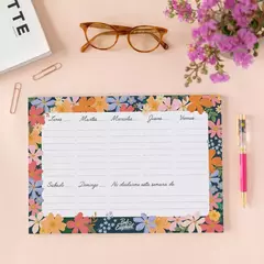 Organizador Semanal Flores fondo oscuro