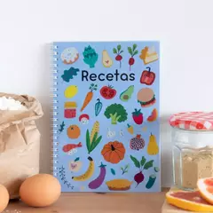 Cuaderno de Recetas fondo azul