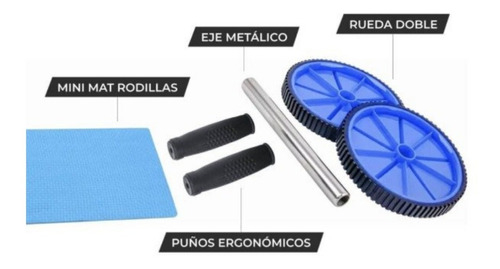Rueda Abdominales + Mini Mat De Regalo Entrenamiento Gym