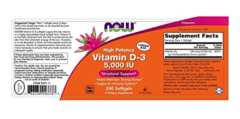 Vitamina D3 5.000iu - 240 softgels - comprar online