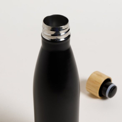 Botella de acero termica Amsterdam con tapa de bambu