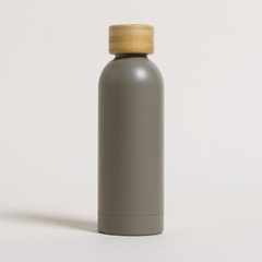 Botella de acero termica con tapa de bambu para regalo promocional. Botella Helsinki