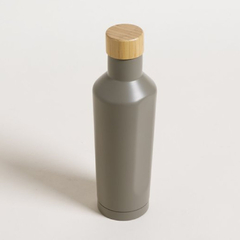 Botella de acero tokio con detalle en bambu