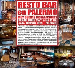 RESTO BAR en PALERMO - REMATE GASTRONOMICO EL LUNES 25/11/2019