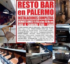 REMATE RESTO BAR EN PALERMO - LUNES 11/3