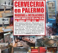 REMATE DE CERVECERIA EN PALERMO - MARTES 12/3