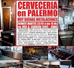 CERVECERIA EN PALERMO - REMATE GASTRONOMICO EL MARTES 23/7