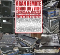 SONIDO, LUZ y VIDEO – REMATE ON LINE el MARTES 9/11/2021