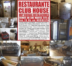 RESTAURANTE & CLUB HOUSE - REMATE GASTRONÓMICO EL MARTES 17/8/21