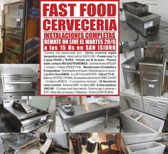 FAST FOOD - CERVECERÍA - REMATE GASTRONÓMICO EL MARTES 29/6/2021
