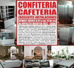 CONFITERIA & CAFETERIA - REMATE GASTRONOMICO EL JUEVES 9/01/2020