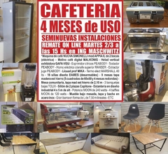 CAFETERÍA 4 MESES de USO - REMATE GASTRONÓMICO EL MARTES 2/3/2021