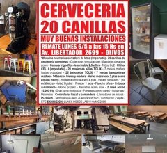 CERVECERIA en OLIVOS REMATE GASTRONOMICO EL LUNES 6/5