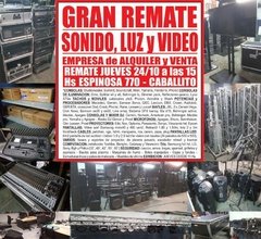 GRAN REMATE de SONIDO e ILUMINACION en CABALLITO EL JUEVES 24/10/2019