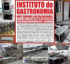 INSTITUTO de GASTRONOMIA REMATE GASTRONOMICO EL MARTES 19/11/2019