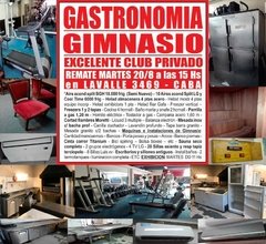 CLUB PRIVADO - EXCELENTE GASTRONOMIA y GIMNASIO - REMATE GASTRONOMICO EL MARTES 20/8/2019