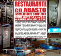 RESTAURANTE en ABASTO - REMATE GASTRONOMICO EL MARTES 11/6