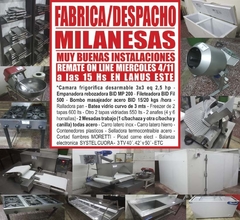 FABRICA/DESPACHO de MILANESAS - REMATE GASTRONÓMICO EL MIERCOLES 4/11/2020