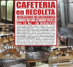 CAFETERIA en RECOLETA - REMATE GASTRONOMICO EL MIERCOLES 24/6/2020