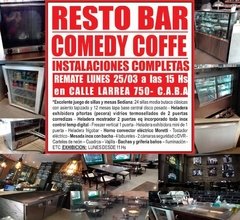 REMATE RESTO BAR COMEDY COFFE - LUNES 25/3