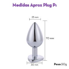 Plug anal de aço de coração (Saquinho de veludo) MPA1308S - comprar online