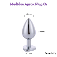 Plug anal de aço de coração (Saquinho de veludo) MPA1308S - Doce desejo