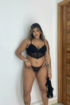 CONJUNTO SENSUAL SAINHA RENDADA COM FIO DENTAL EM REGULAGEM 3 PEÇAS Ref.: 422026 - loja online