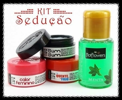 KIT SEDUÇÃO 3 CREMES E 1 GEL HOT FLOWERS - Doce desejo